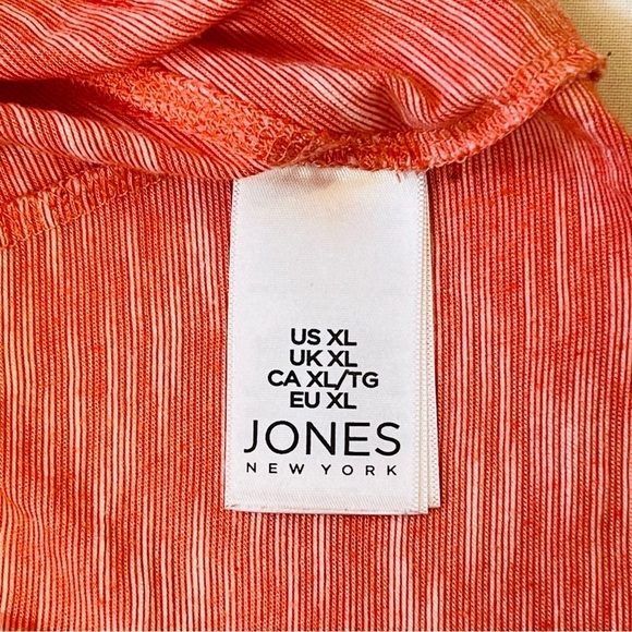 $5 ADD ON with $15+ Bundle  Jones New York 3/4 Sleeve T-shirt Sz XL Coral Orange - Picture 6 of 12